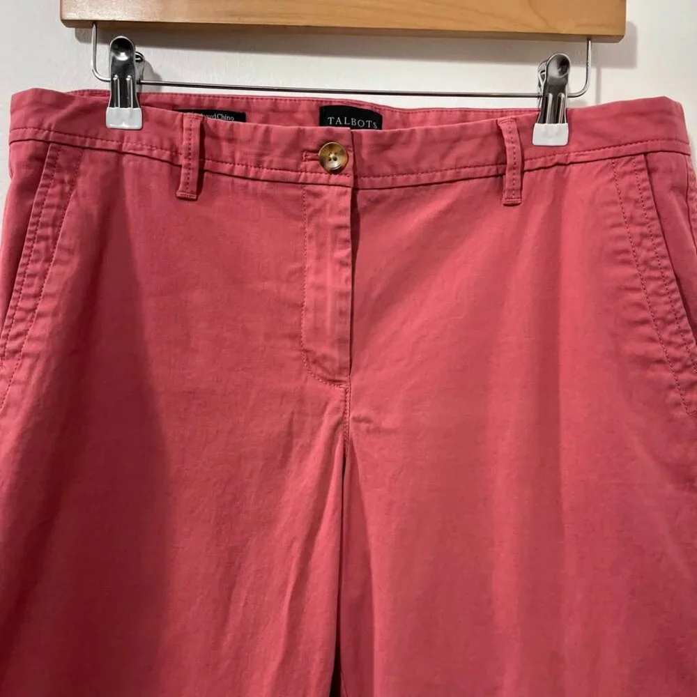 Talbots Relaxed Chino Elevated Coral Casual Colorful Summer Dress Pant [size 10] - Picture 3 of 10
